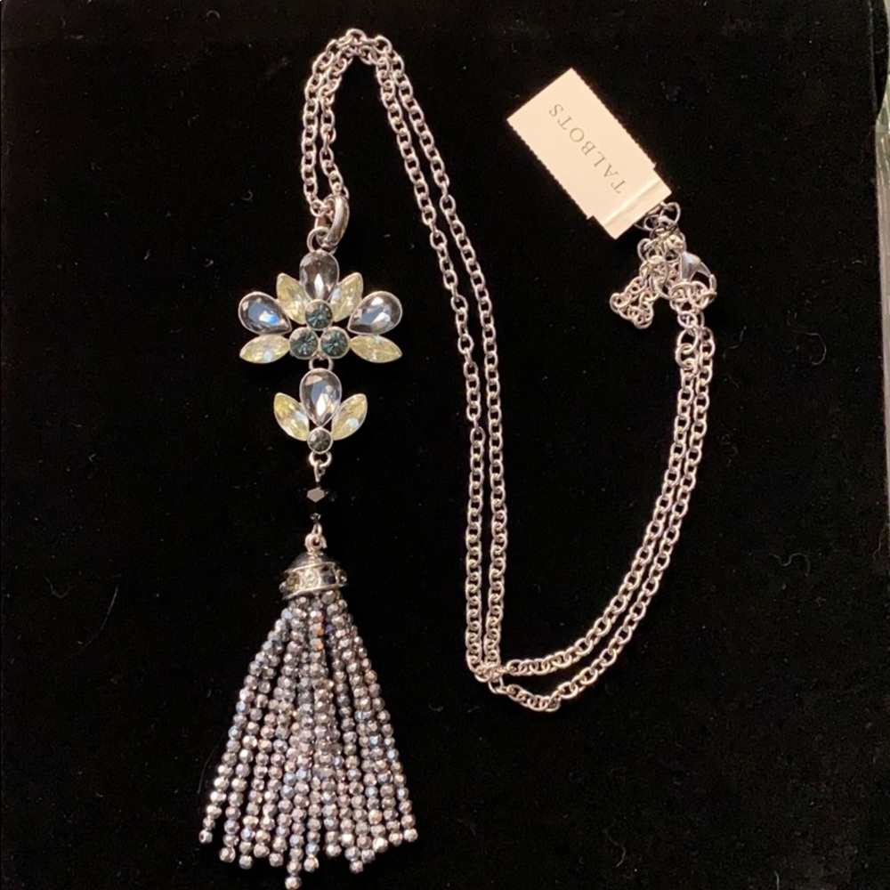 Talbots Smoky Gray & Silver Long Necklace NWT HOLD